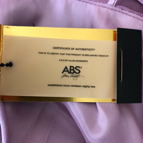 ABS Allen Schwartz Dress Tafetta Floral Ruffle Hem Sleeveless Purple Size 4 - Picture 4 of 7